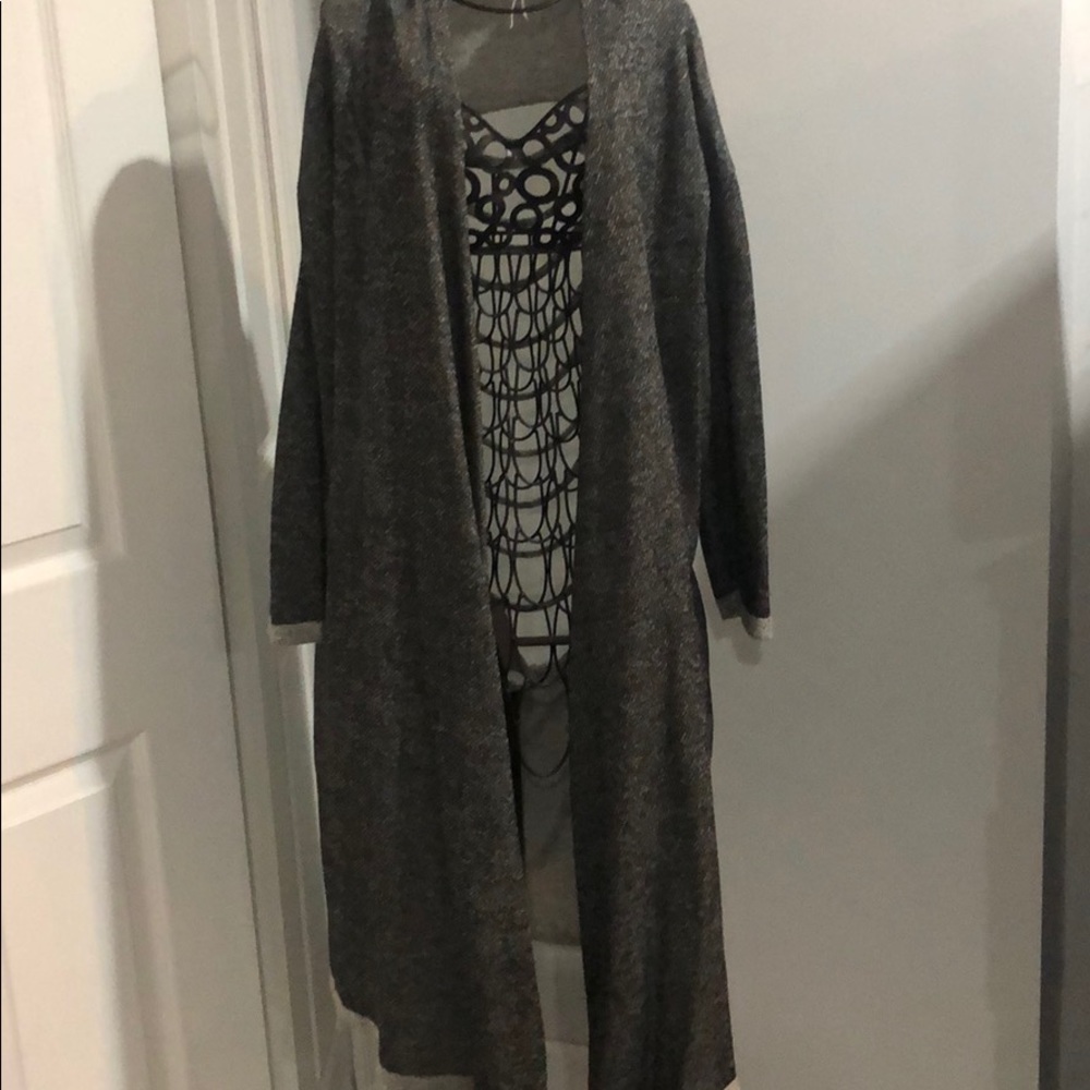 Charcoal grey king sweatshirt material cardigan